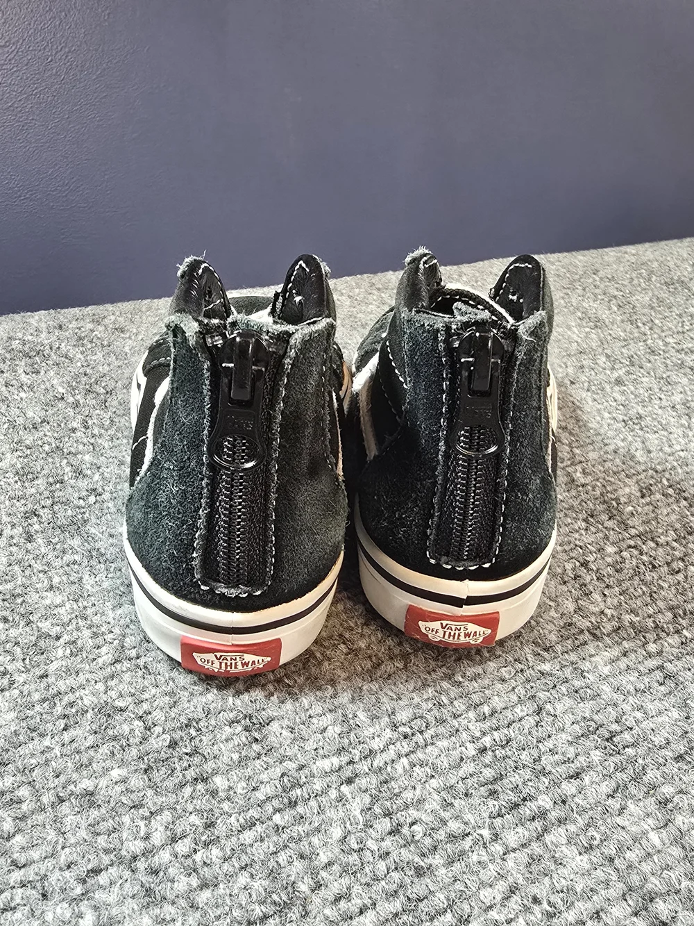 Vans Sk8-Hi Black White Toddler Sneakers Size 8 Zip High Top Shoes